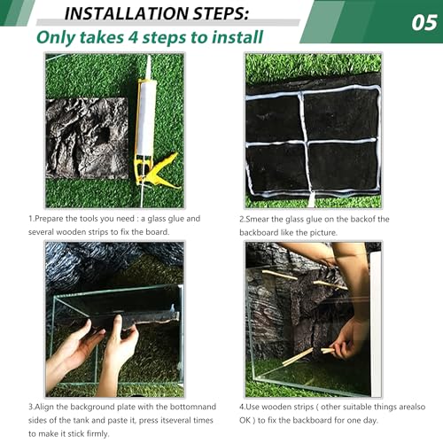 17.7x11.8in Rock Terrarium Background,3D Reptile Tank Background Board,Amphibian Stereo Backdrop Wall,Lizard Snake Gecko Spider Turtle Fish pet silo Background Decorative Panel(Grey) - color: grey-17.7"*11.8"(1pcs)