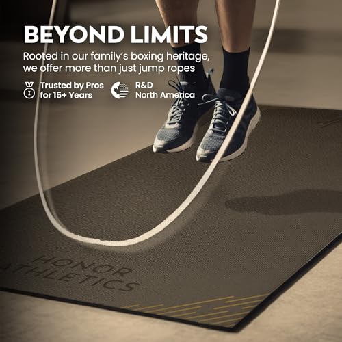 Honor Athletics Premium Jump Rope Mat – 1/4" Thick High-Density Rubber | Non-Slip Surface for Indoor/Outdoor Use | Durable & Odor-Free Skipping Mat