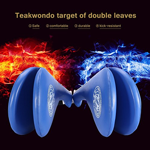 Yosoo 1 Pair of Taekwondo Double Kick Pad Target Tae Kwon Do Karate Kickboxing Training TKD Kicking Pad Practice Kick Target Training Double Face Kick Foot Pad Martial Arts Equipment