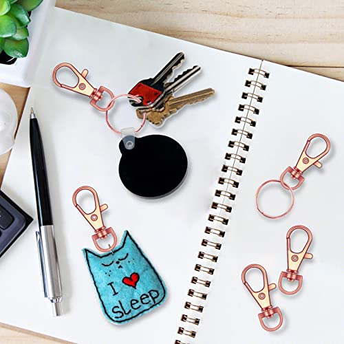 120PCS Premium Swivel Lanyard Snap Hook with Key Rings, Metal Keychain Hooks for Jewelry Making, Crafts (Rose Gold) - color: Rose gold