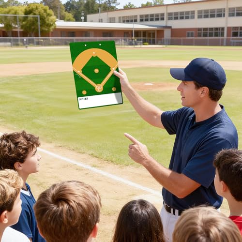 Baseball Lineup Board, Double-Sided Magnetic Coaching Clipboard | Includes dry erase marker for quick adjustments, player organization, and strategy planning during games and practices - style: BaseballBoard-Small