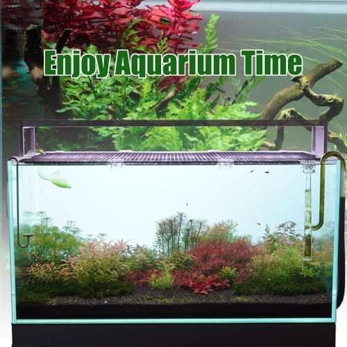 LINLAN Fish Tank Anti-Jump Set, Aquarium Lid, 8 Pieces 11.8x11.8in/30x30cm Plastic Grid with 6 Brackets and 20 Cable Ties, Cover for Rimless Aquarium(White) - color: White, size: L
