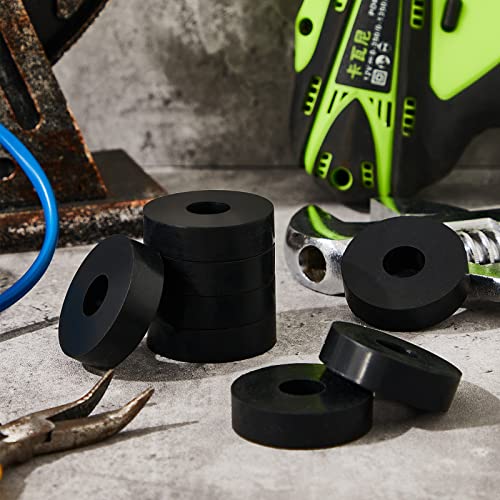 Treela 8 Pcs Rubber Isolation Pads Thick Rubber Washers 1.5 Inch OD | 0.5 Inch ID 0.4 Inch Thick, Mechanical Vibration Damping Pads, Anti Vibration Isolation Isolator Washer, Large Rubber Washers