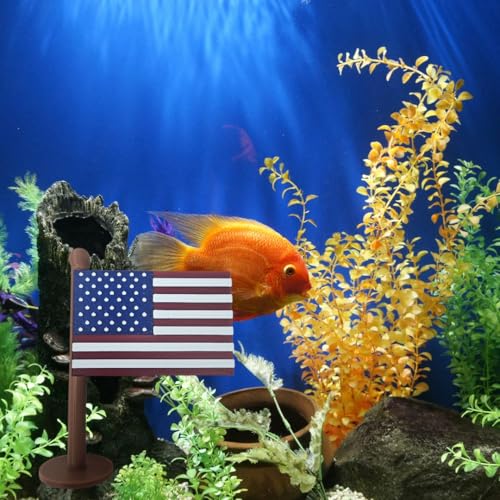 MINI American Flag Fish Tank Accessories Aquarium Accessories 4th of July Decor Memorial Day Decor Aquarium Flag