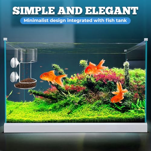 No Mess Aquarium Feeder, 2026 New Acrylic Clear Fish Tank Feeder with Suction Cup, Preventing Food Scattering (Square) - color: Square