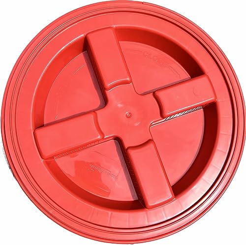 5 Gallon Food Grade Plastic Bucket with Air Tight Screw on Lid Made in USA Container (Yellow Bucket with Red Lid) - color: Yellow Bucket With Red Lid