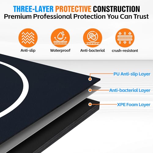 10' x 10' / 10' x 6.5' Martial Arts Mat, Foldable Wrestling & Grappling Mat with Thick XPE Foam, Non-Slip Home Gym Training Mat for BJJ, MMA, Judo & Fitness - size: 10ft*5ft