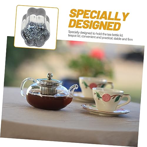 PRETYZOOM Tea Ceremony Lid Rack Glass Bowl Holder for Decorative Teapot Tea Kettle Lid Stand