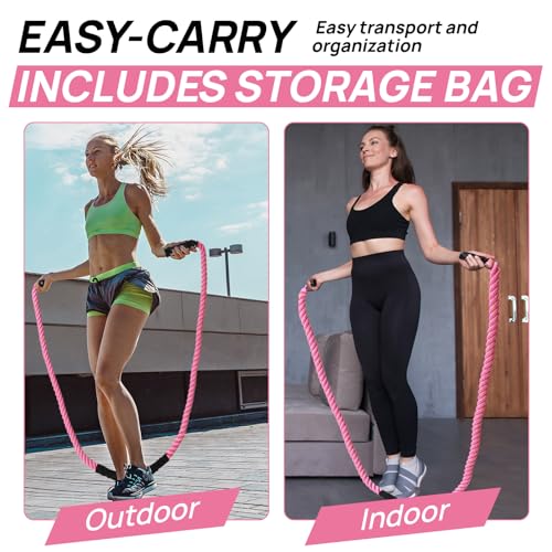 Weighted Jump Rope for Fitness – Heavy Skipping Rope for Women & Adults, Ideal for Home Gym Workouts, Strength Training, Weight Loss, and Boxing - size: 3.5 LBS