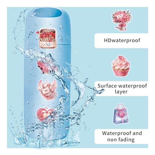 50pcs Valentine's Day Transparent PET Stickers Kawaii Pink Valentine Stickers Sweet Confession Sticker for Scrapbook Journaling Card Waterproof Romantic Love Sticker for Teens and Adults (pinkVD) - color: Pinkvd