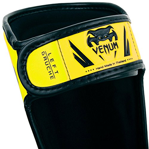 Venum Kids Elite Shinguards - color: Neo Yellow, size: Small: 3-5 Years