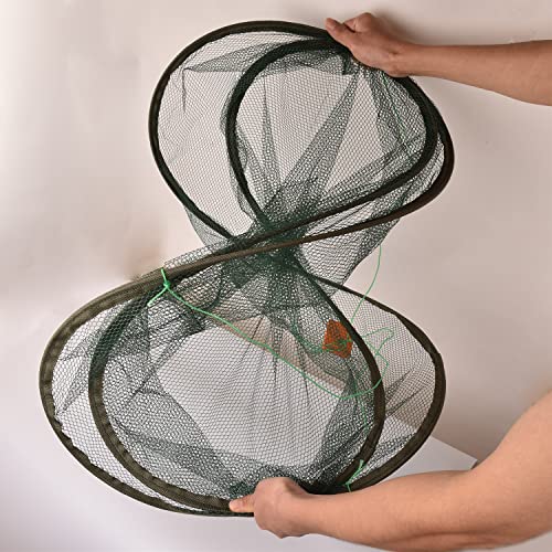 Foldable Fishing net Hand cast net, Shrimp net Crab net Fishing net Crayfish Hand cast cage - size: Top:31.5in/Bottom:23.6"