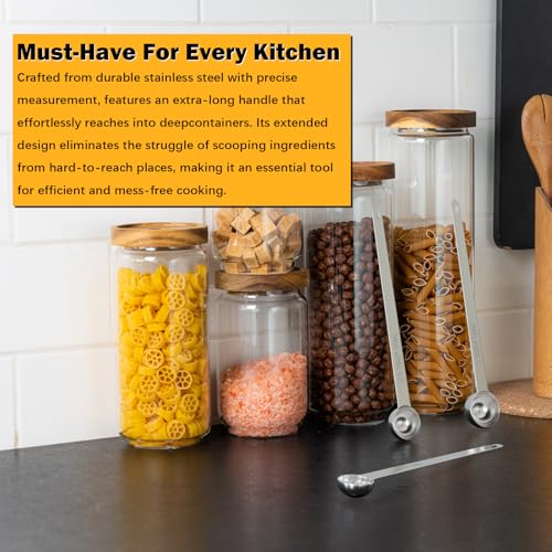 2PCS 1TSP(5ml) Extra Long Handle Measuring Spoon, 18/8 Stainless Steel | Food-Grade SS 304, Accurate, BPA-Free, Dishwasher Safe, Engraved Marking, Kitchen Essential - size: 1tsp|5ml