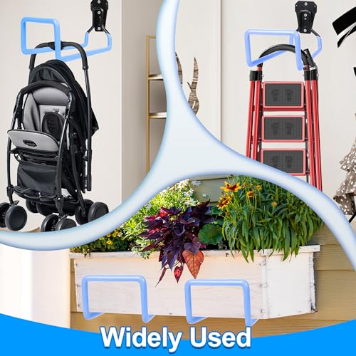 Hose Hanger Wall Mount Garden Hose Storage Water Hose Holders for Outside | 2PCS Heavy Duty Metal Hose Reel for Water Hose - color: 2pc Blue
