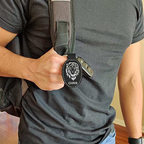 LaserGram Oval Keychain, Allah 1, Personalized Engraving Included (Black with Silver) - color: Black With Silver