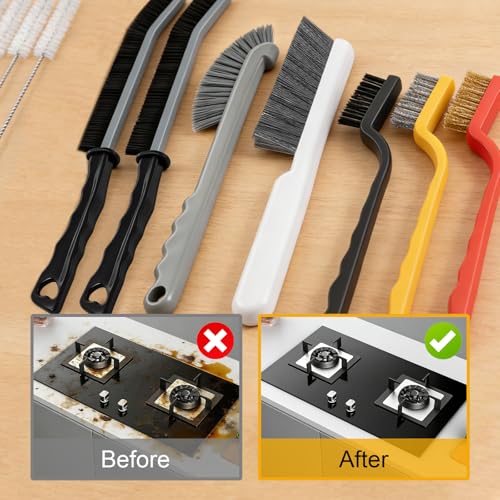 12pcs Crevice Cleaning Brush, Straw Cleaner Brush, Hard Bristle Grout Brushes for Home, Bathroom, Ktichen, Window and Corners