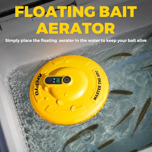Floating & Rechargeable Bait Bucket Aerator, IPX7 Waterproof with Magnetic Charging, Ultra-Quiet Bubbler for Live Minnows, Portable Aerator for Fishing