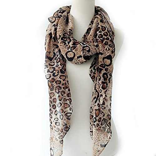 woogwin Women's Scarf Lady Light Soft Fashion Solid Shawl Wraps - color: Dark Leopard