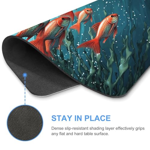 Square Mousepad Fish Aquarium Mouse Pad for Computer Mouse Mat Anti-Slip Rubber Mouse Pad for Office Laptop Waterproof Mouse Pads 8.7 * 7.1 * 0.1 Inch