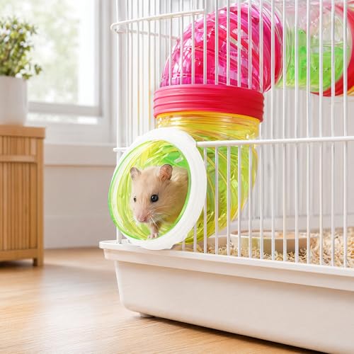 Toyvian Hamster Tunnel Connectors 20 Pcs DIY Cage Tube Rings Flexible Small Animal Habitat Accessories for Hamster Cages Easy Plastic Replacement Parts for Gerbil Mice Enclosures