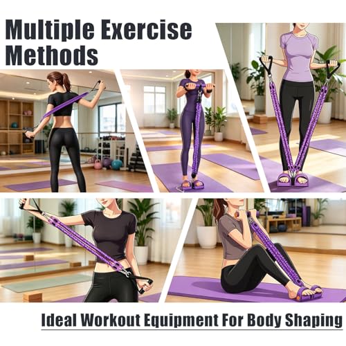 Bands for Foot Pedal Resistance Band with Handles Sit up Exercise | Adjustable Multifunction Bands, for Home Yoga Workout Fitness/Abdomen Waist Arm Leg Strength Slimming Training Bodybuilding