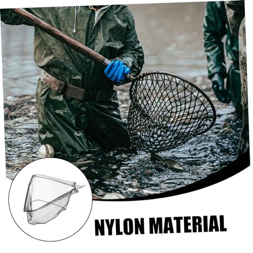 TOYANDONA Lightweight Folding Fishing Catch Net Replacement Head Stainless Steel Solid Mesh with Strong Tensile Strength Fast Water Drainage for Catch and Release Anglers Compact Detachable