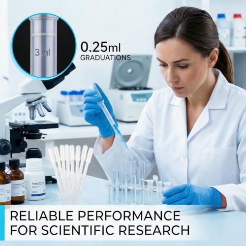 ovsor 50PCS 3ml Disposable Transfer Pipettes, Calibrated Plastic Dropper | Precise Graduated Scale, Flexible Easy-Squeeze, Ideal for Essential Oils, Lab, DIY Art, Makeup & Liquid Transfer