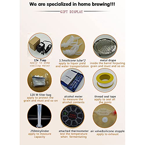 Distiller Ethanol Maker Home Brew Still Wine Making Tools Boiler Stainless Steel Brewing Tank Fermentation Tank (20L) - size: 20L