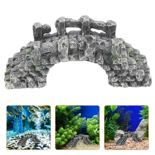 HANABASS Resin Arch Bridge Fish Tank Decoration Miniature Aquarium Bridge Ornament for Aquascaping Fish Tank Landscaping Turtle Basking Platform