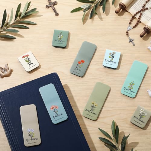 Tisancy 9 Pcs Christian Magnetic Bookmarks Bulk,Green Brown - color: Green Brown