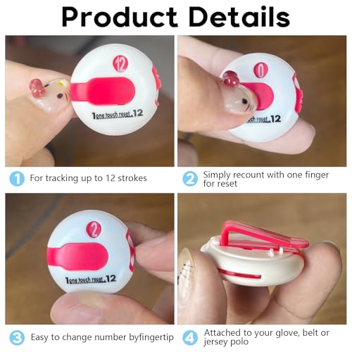 Golf Stroke Counter 1.2 Inch with Touch Reset - color: mix -6