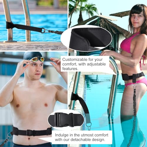Swimming Training Belt 8-25FT Adjustable Swimming Resistance Belt, Stationary Harness for Any Pool Without Counter Current System - color: Yellow Umbrella