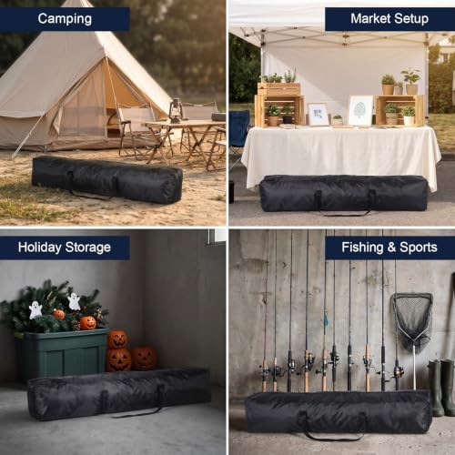 3 Pcs Tripod Carrying Case Bag Water Resistant Durable Lightweight Multifunctional Tripod Carrying Case with Heavy Duty Suit for Tent, Fishing Pole, Lights, Cameras (Black,47 x 8 x 8 in) - size: 47 x 8 x 8 in
