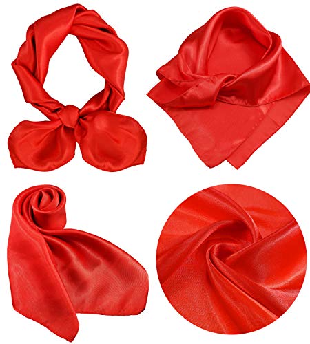 여성용 스카프 12장 세트, 혼합 디자인, 스몰 스퀘어, 새틴, 목과 머리용 - color: 세트 B