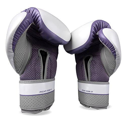 Sanabul Hyperstrike Boxing Gloves for Women, Kickboxing MMA Muay Thai Gloves, Training Sparring Punching Heavy Bag. - color: Purple/White, size: 8 oz