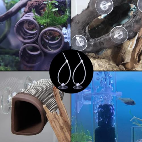 ANCIRS 30pcs 25mm Suction Cups with 50pcs Transparent Zip Ties, Clear | Rubber, Reusable, Easy to Use and Remove, for Home & Kitchen, for Hanging Lightweight Decorations & Organizing Cables - size: 25 mm