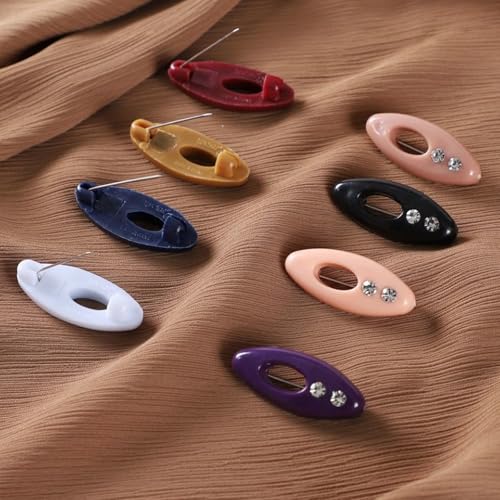 12PCS Hijab Pins for Women – Non-Slip Scarf Pins and Clips in Fashion Colors, Secure Fasteners for Hijabs, Shawls, and Scarves – Fabric-Friendly Design