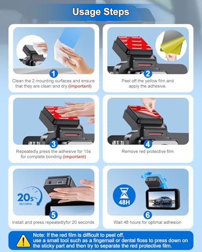 Adhesive Sticky Pads for Dash Cam Mount - 4PCS Heavy Duty Double Sided Tape Replacement for Dashcam & Car Camera Suction Cup, Heat Resistant Sticker Glue Mounting on Windshield/Windscreen/Window Glass - color: Grey