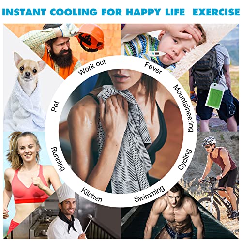 Honoson 20 Packs Cooling Towel Ice Towel Microfiber Sports Towel Breathable Chilly Towel with Bag Wet Towel for Neck Men Women Stay Cool Yoga Gym Golf Workout Travel Camping Beach Accessories - size: 40 x 12 Inch