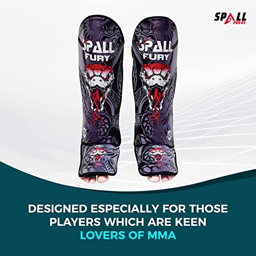 MMA Shin Instep Pad Kick Thai Pad Kick Boxing Guard Protector Leg Foot Guard(Grey Black, Small/Medium)