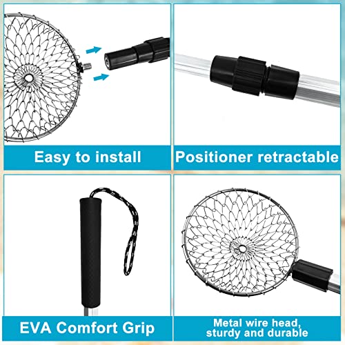 3 Pack Sand Sifter Tools - Beach Scoop for Beachcombing Shell Shark Tooth Sifter Collect Seashell Hunting Rocks Sifting, 32.6” Long Adjustable Telescoping Shovel with 4.1” Sieve Basket