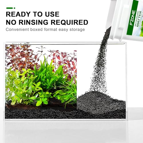 FZONE Aquarium Soil for Planted Tanks- Nutrient-Rich Aquarium Substrate for Fresh Water Live Plants, Dust-Free, Shrimp & Fish Safe,Long-Lasting pH Stable (3mm, 8L/18 lb, Black) - size: 8L/18 lb