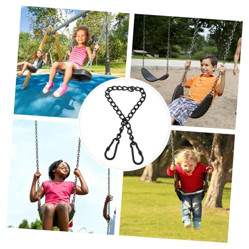 GALPADA Strong Steel Hanging Chains Snap Hooks for Hammocks Height Black Coated Link Set for Swing Chairs and Punching Bags Easy Installation for Outdoor and Indoor Use
