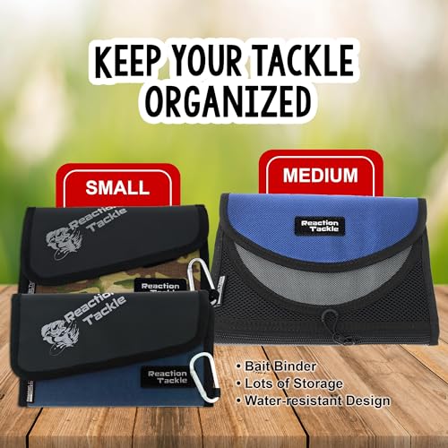 Reaction Tackle Fishing Tackle Organizer Case, Soft Bait Binder for Soft Plastics and Terminal Tackle with Zippered Sleeves, Medium - size: Medium