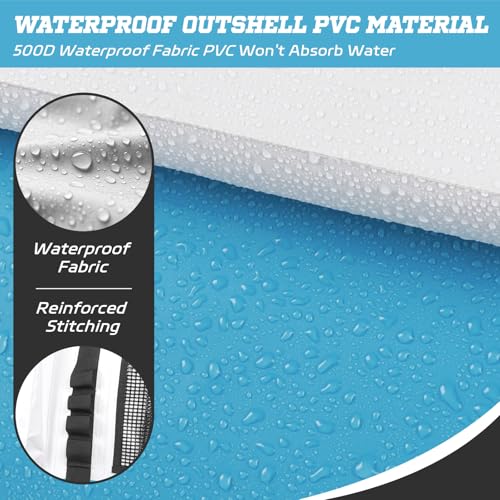 Insulated Fish Cooler Kill Bag with Flat Bottom-26x18 31x14 40x16 50x18 60x20 70x25 Inches Waterproof Fishing tackle Kill Cooler Bag - color: WhiteBlue-31x14x8