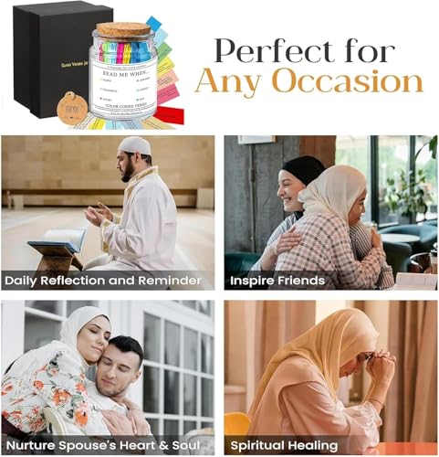 Islamic Inspirational Jars - Read Me When Quranic Verses, Hadith Collection, and 99 Names of Allah Jars - Quranic Affirmations - Ramadan and Eid Gifts for Muslims (Hadith Jar) - style: Hadith Jar