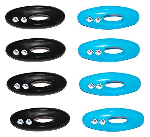 Classic Hijab Pins with Rhinestones - color: Blue and Black 8 Pack