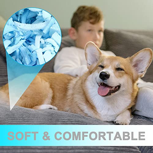 DR.DUDU 5lbs Shredded Memory Foam Filling for Bean Bag Filler, Soft and Convenient Pillow Stuffing Foam for Couch Cushion Dog Bed Chair Arts Crafts, Added Gel Particles (Blue) - size: 5lb