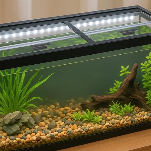 2PCS Set 22.08x16.57x0.16in(Each Piece) Clear Tempered Glass Canopy,75/90/110 Gallon Aquarium Fish Tank Hoods for Aqueon - size: 2PCS-22.08x16.57in
