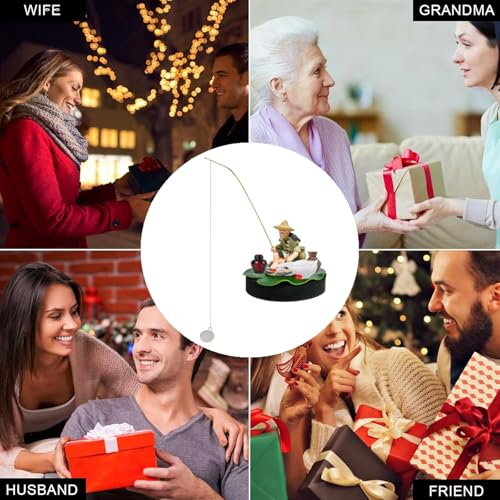 1 Set Floating Aquarium Decor Exquisite Resin Floating Fish Tank Decor with Fisherman, Fishing Rod, Mini Wine Jar, Mini Fish Basket, Duck, for Aquarium Decoration Accessories